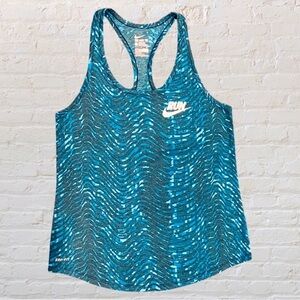 Nike dri-fit racer back tank. Size: SMALL. heathered blue.
